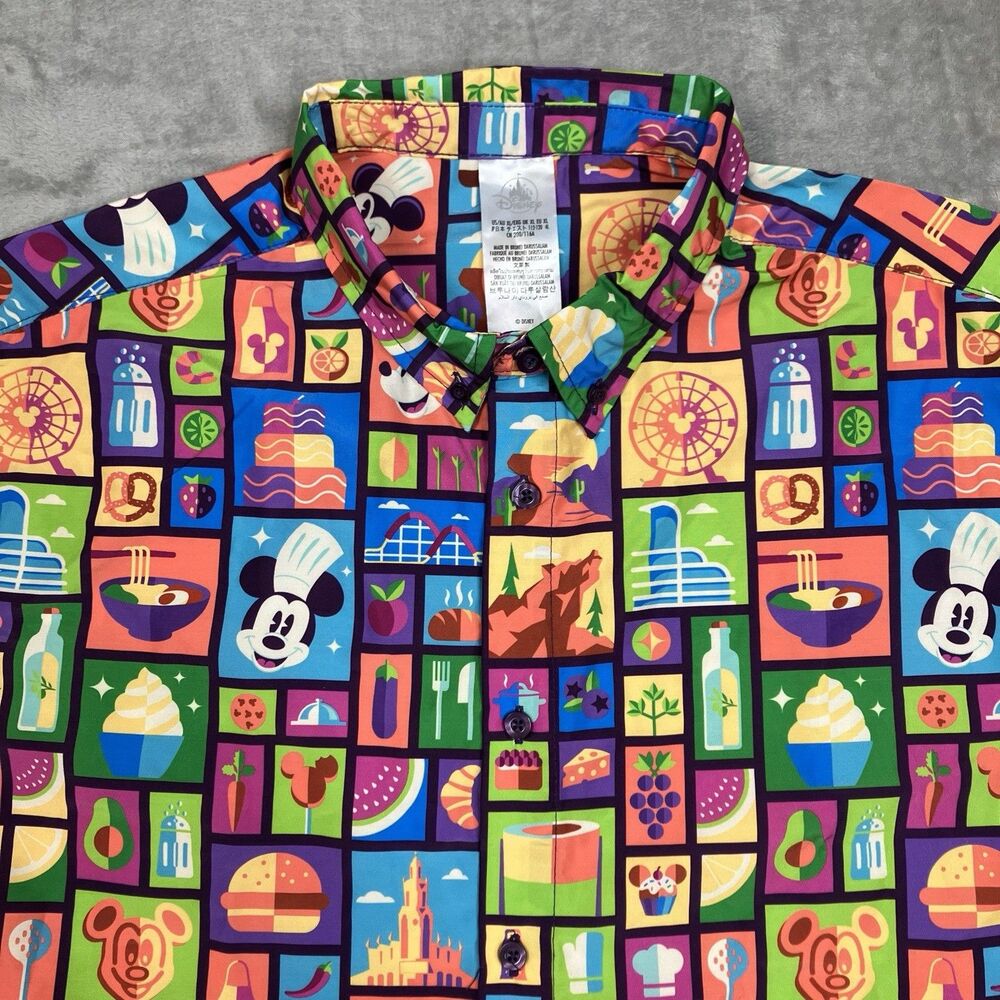 Disneyland Resort 2025 Food & Wine Festival Mens XL Mickey Button Down Shirt